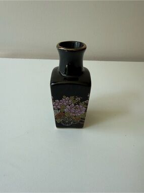 Black Floral Ceramic Vase